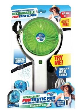 Fantastic Fan Rechargeable Mini Hands-Free Personal Fan - Green